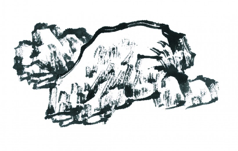 国画山石图片