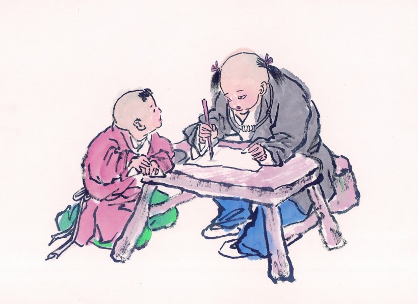 古代儿童玩耍绘画图片