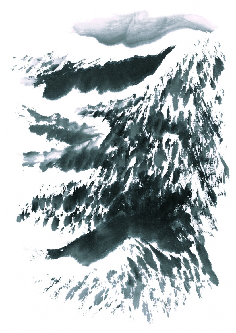 国画山石图片