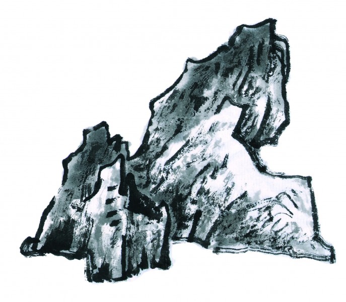 国画山石图片