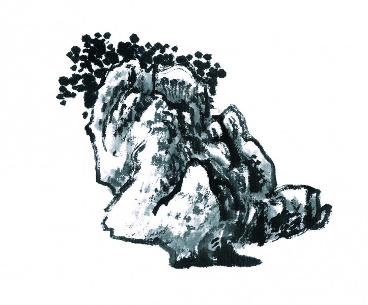 国画山石图片