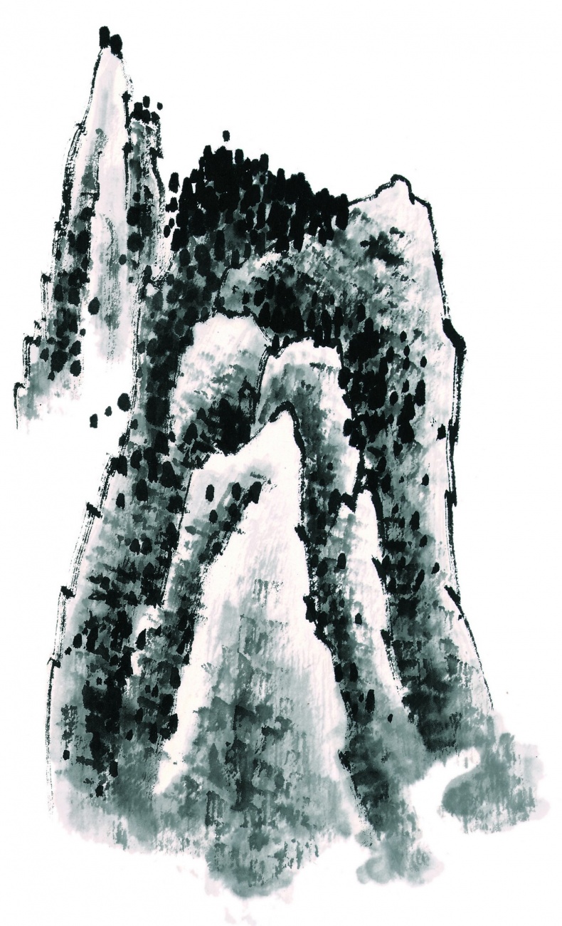 国画山石图片
