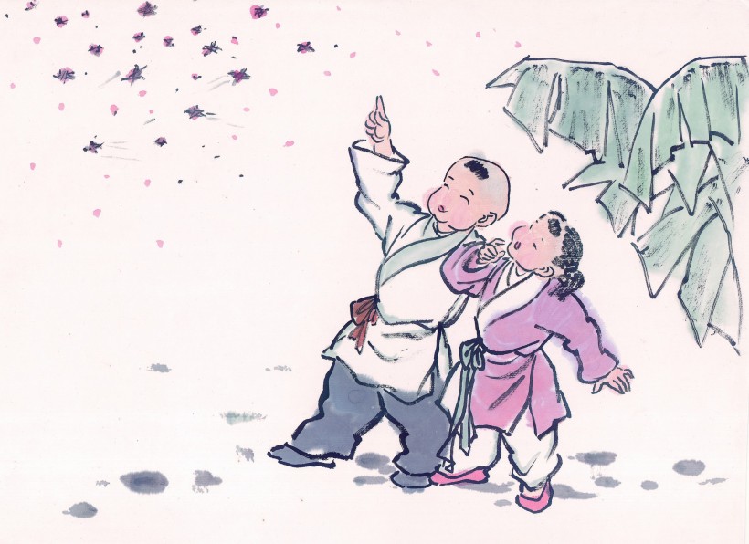 古代儿童玩耍绘画图片