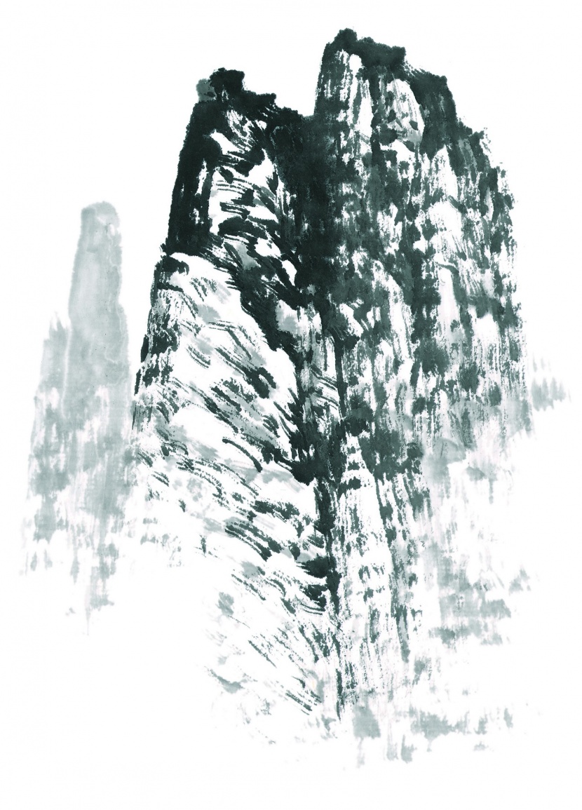 国画山石图片