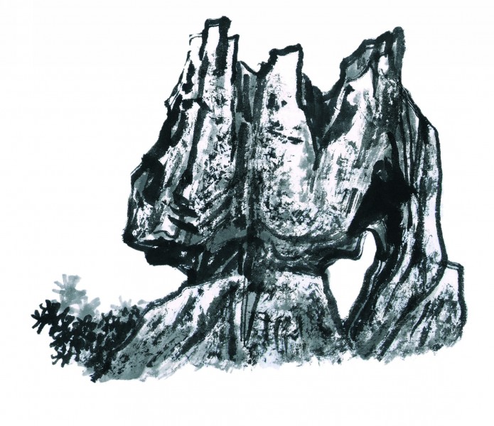 国画山石图片