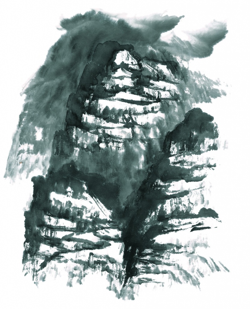 国画山石图片