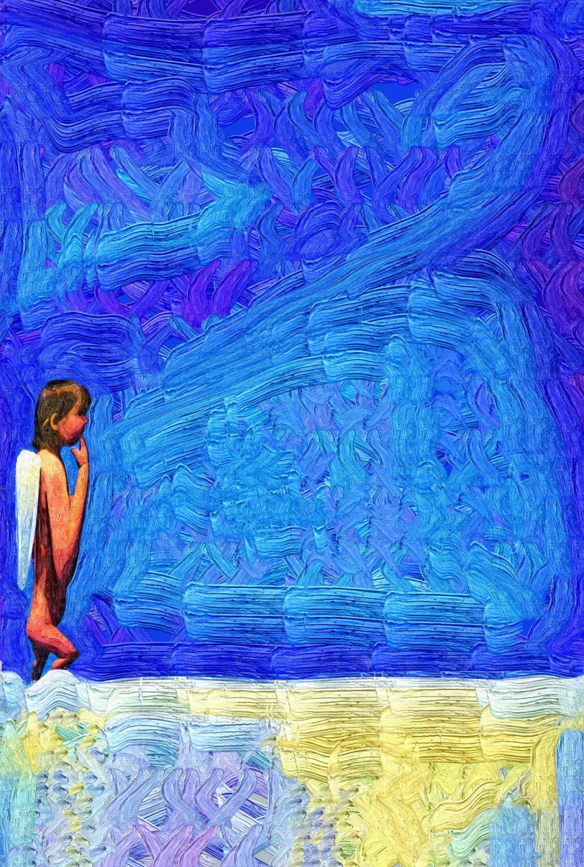 抽象儿童油画图片