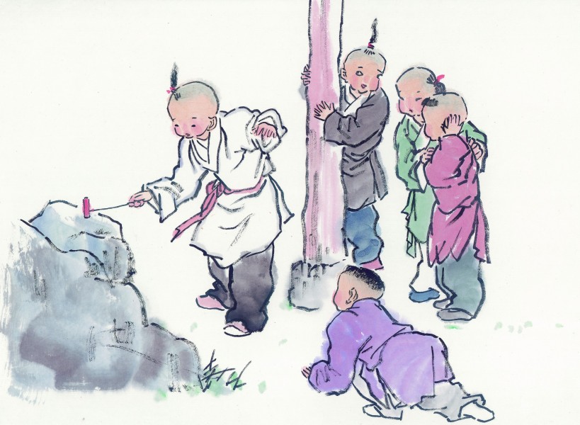 古代儿童玩耍绘画图片