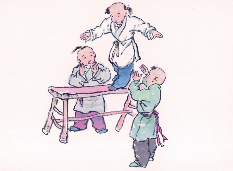 古代儿童玩耍绘画图片