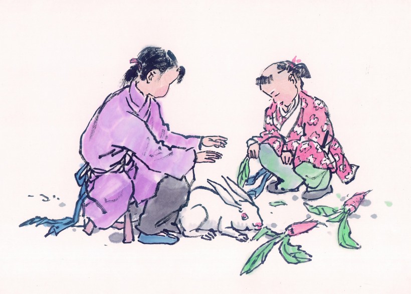 古代儿童玩耍绘画图片