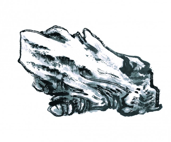 国画山石图片