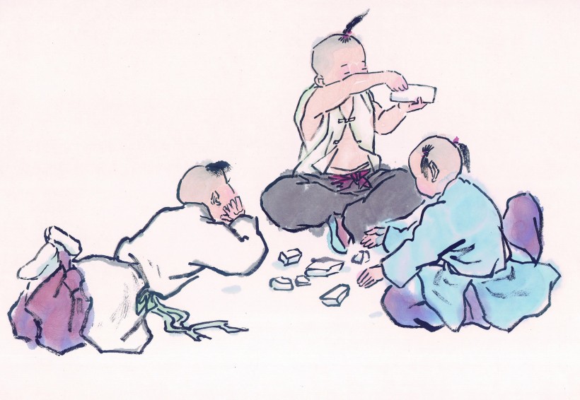 古代儿童玩耍绘画图片