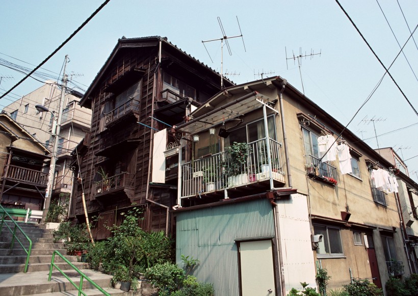 居民生活小巷特写图片