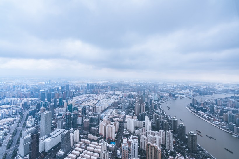 上海雨雪天气建筑风景图片