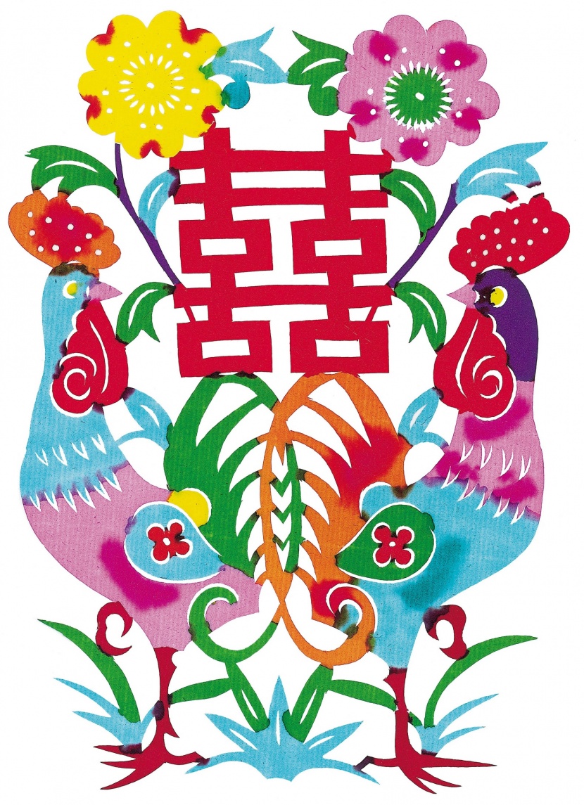 水彩吉祥动物剪纸图片