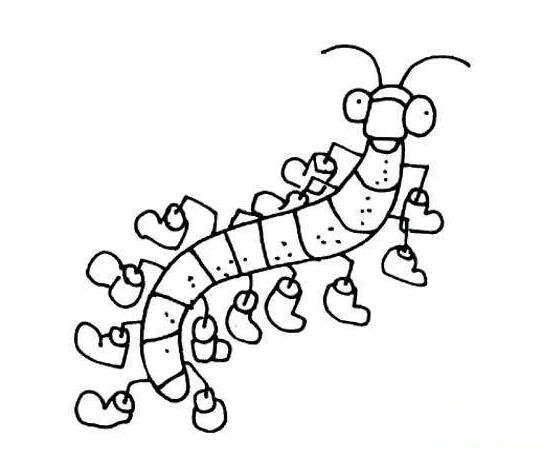 昆虫蜈蚣简笔画