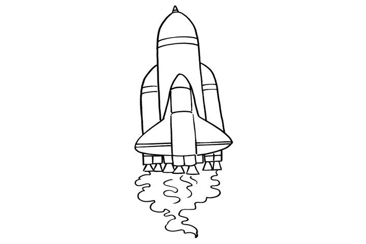 5張火箭簡筆畫圖片「帶顏色」_簡筆畫_ps家園網