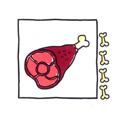 鸡腿骨头简笔画图片