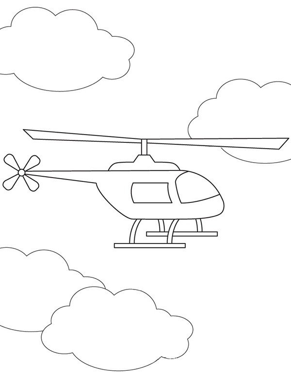 直升飞机简笔画简单图片