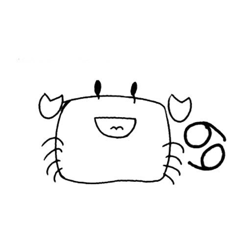 巨蟹座简笔画 卡通图片
