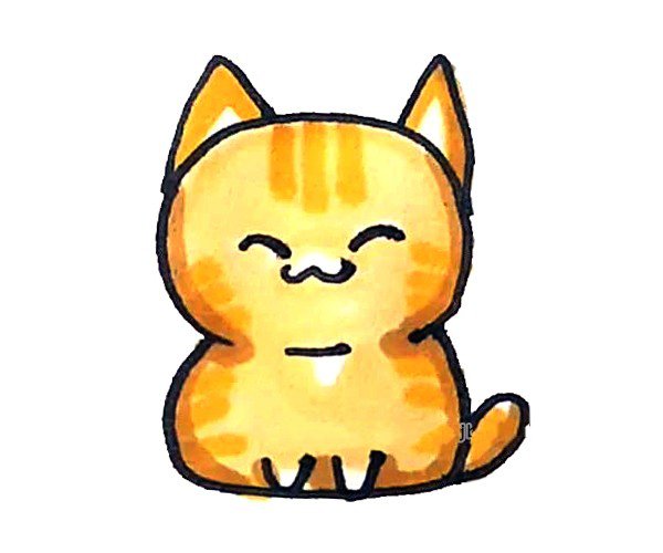 小橘猫简笔画可爱图片