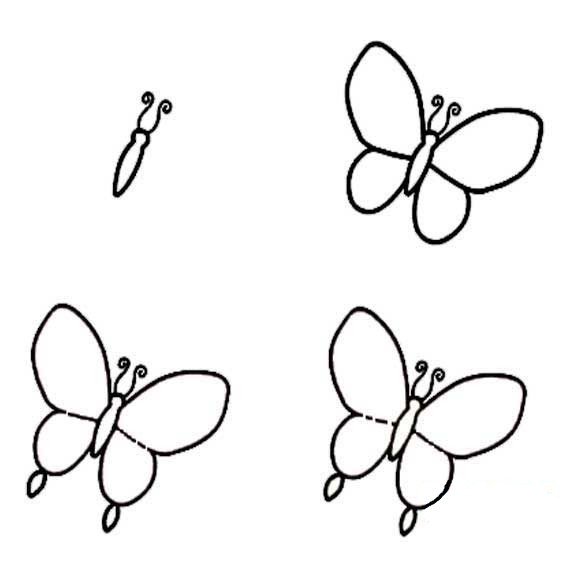 100种蝴蝶简笔画法图片