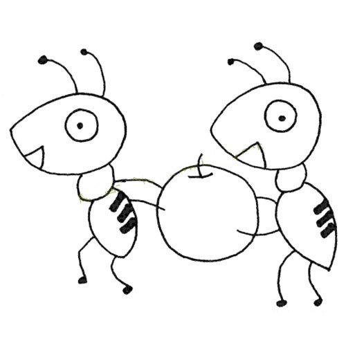 两只蚂蚁简笔画图片
