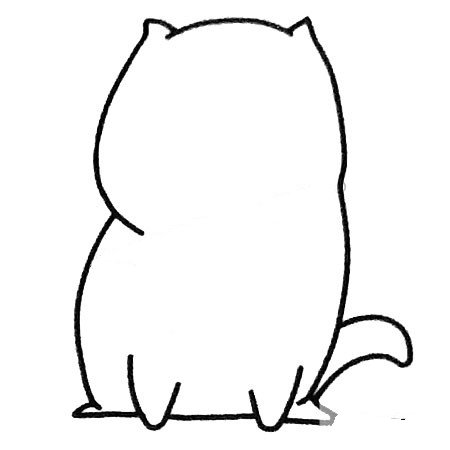 站着的猫咪简笔画图片