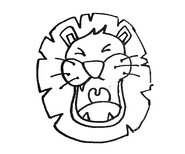 简笔狮子头的画法图片