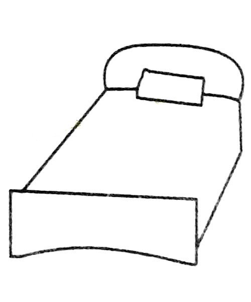床简易画法图片