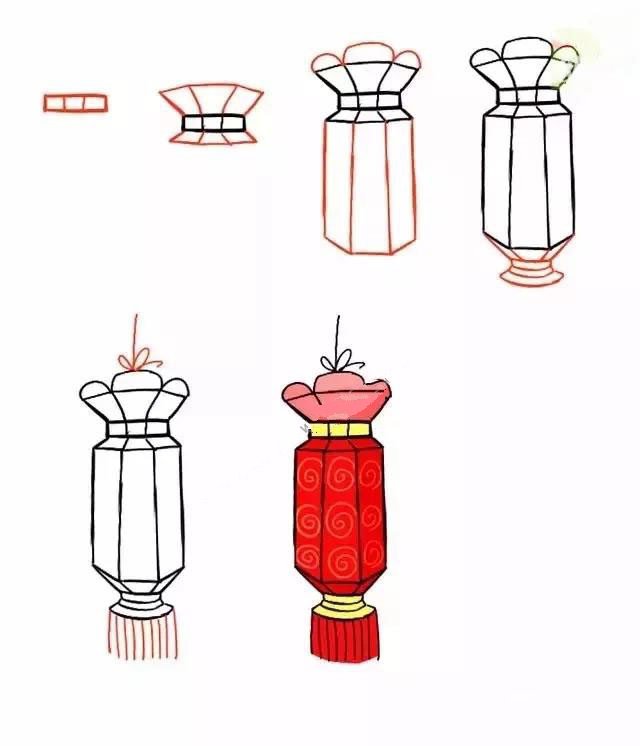 春节灯笼的画法图片