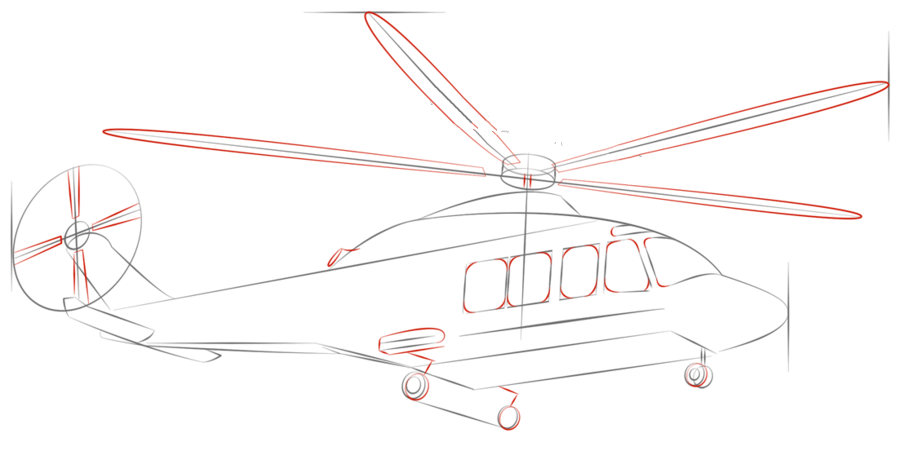 直升飞机怎么画的图片