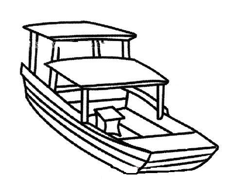 湖面小船简笔画图片