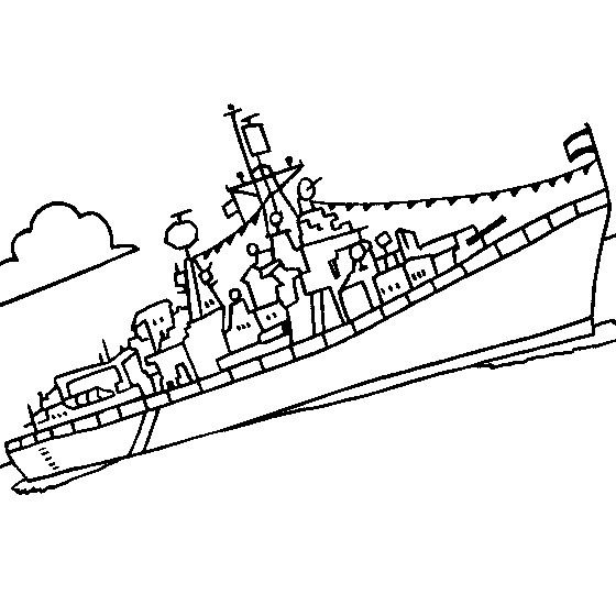 导弹驱逐舰简笔画图片图片