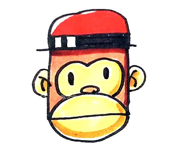 猴头简笔画彩色图片