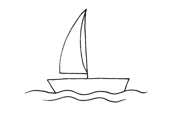 完善船帆,就完成了一组漂亮的帆船简笔画图片