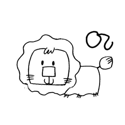 狮子座简笔画 简单图片