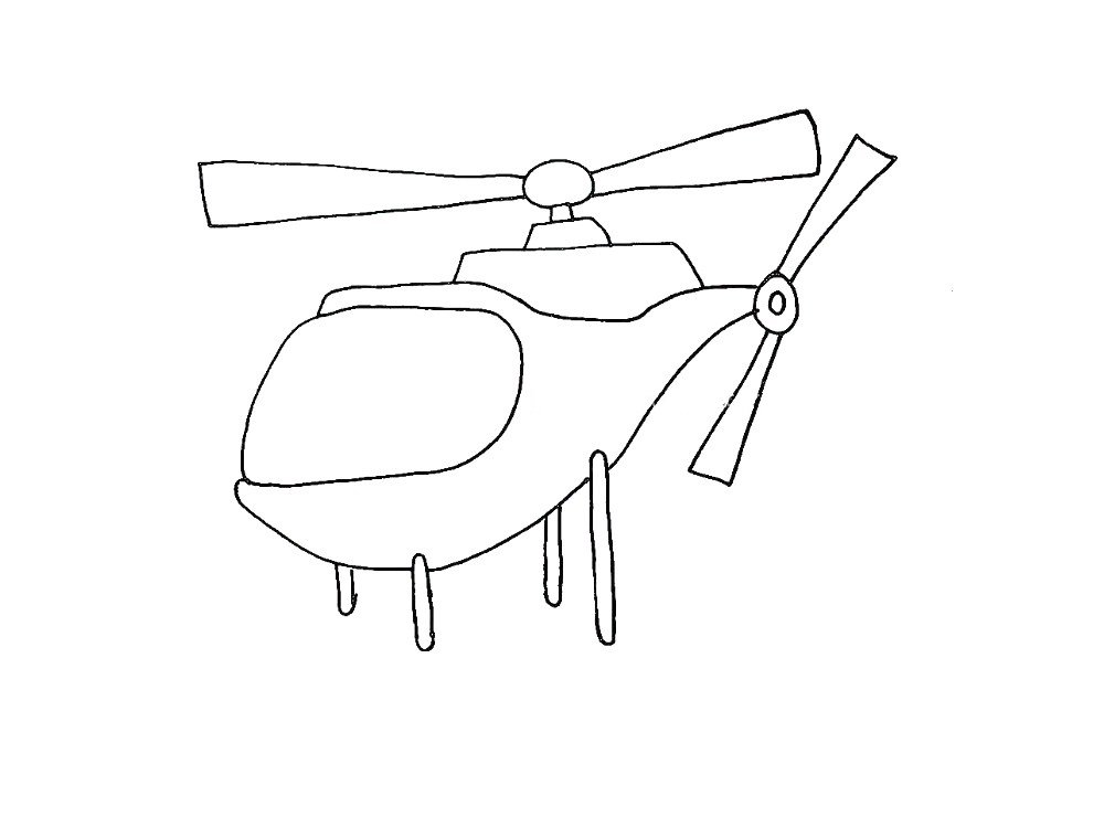 一步一步教你画直升机简笔画