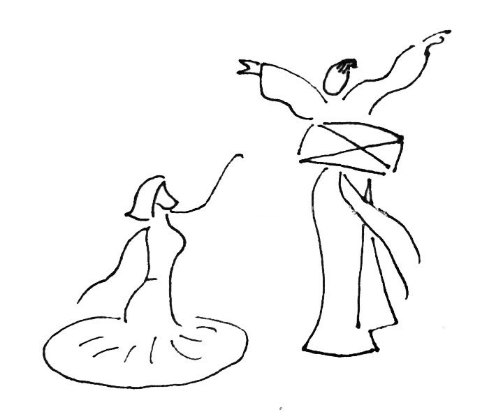 双人民族舞简笔画图片