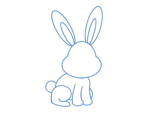 一步一步画卡通小白兔