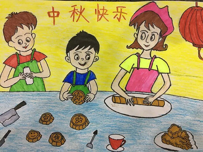 月饼制作简笔画图片