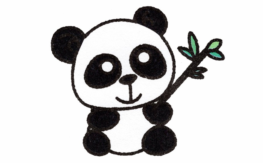 熊猫的尾巴简笔画图片