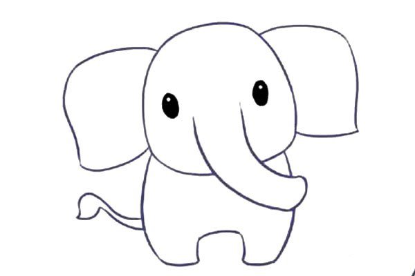 大象群简笔画图片