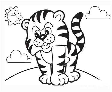 老虎的画法简单儿童画图片