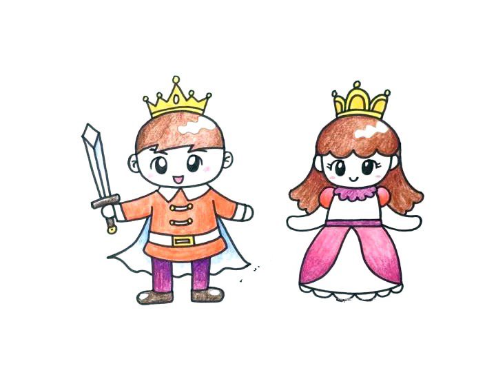 王子与公主简笔画图片