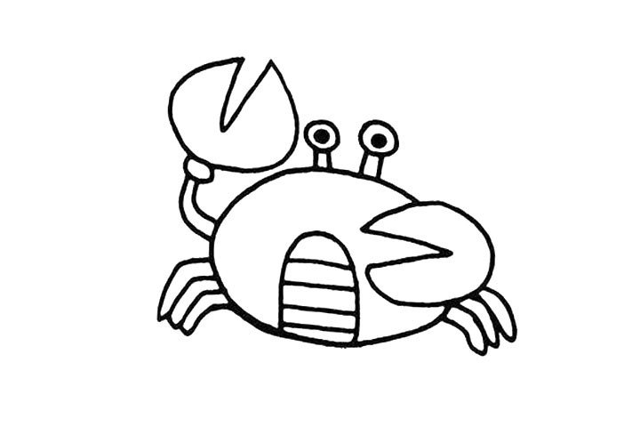 螃蟹简笔画简单孤独图片