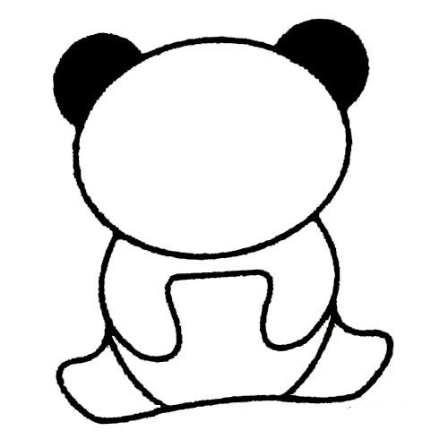 熊猫轮廓简笔画图片