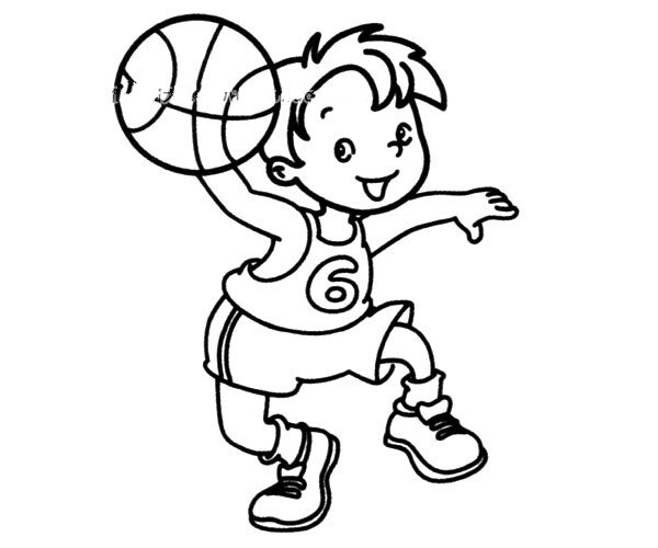 篮球比赛简笔画 男孩图片