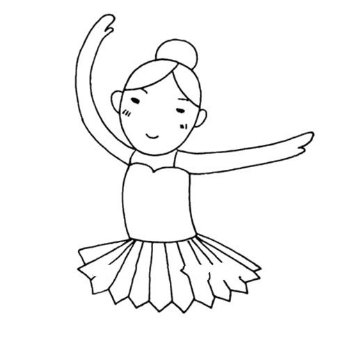 中国舞简笔画 小女孩图片