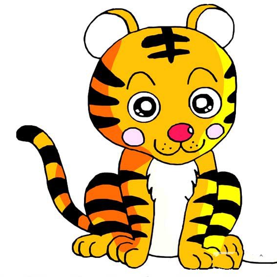 老虎的画法儿童画简单图片